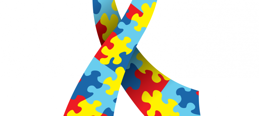 Multicolored autism awareness ribbon.