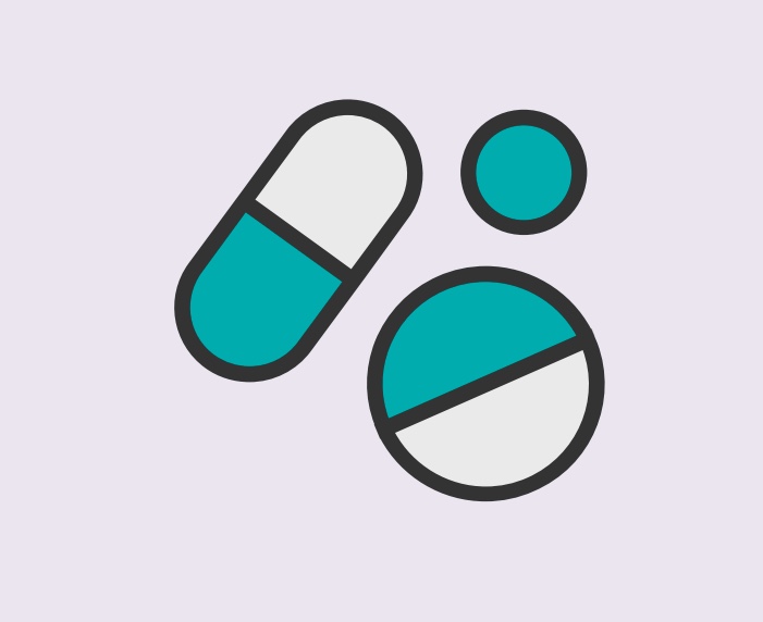 A cartoon rendering of pills.