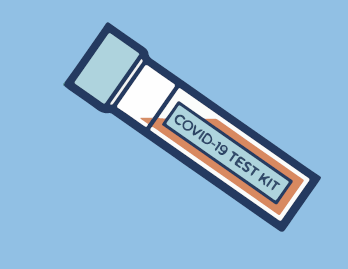 A vial labelled 'COVID-19 Test Kit'