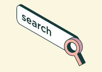 A search bar with a magnifying glass on the end.